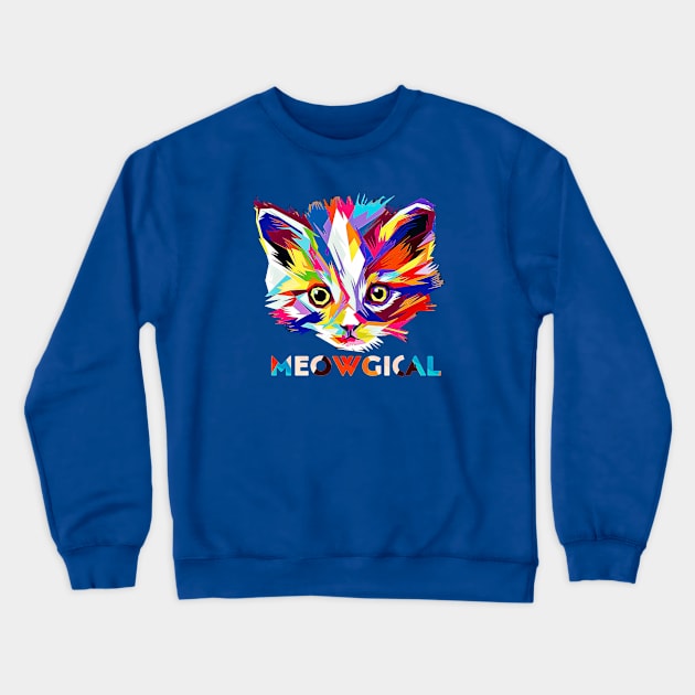 Meowgical Crewneck Sweatshirt by Black Cat Alley